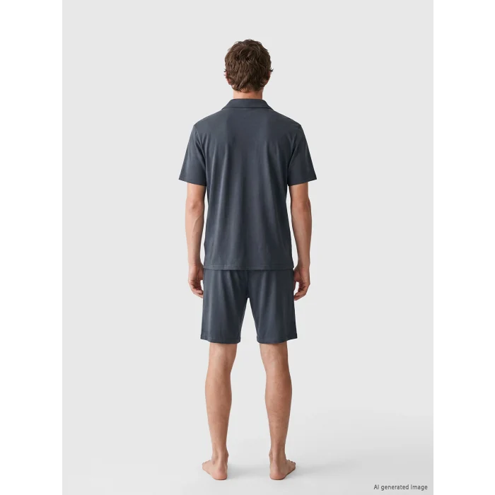 LC WAIKIKI Antrasit Regular Fit Erkek Şortlu Pijama Takımı