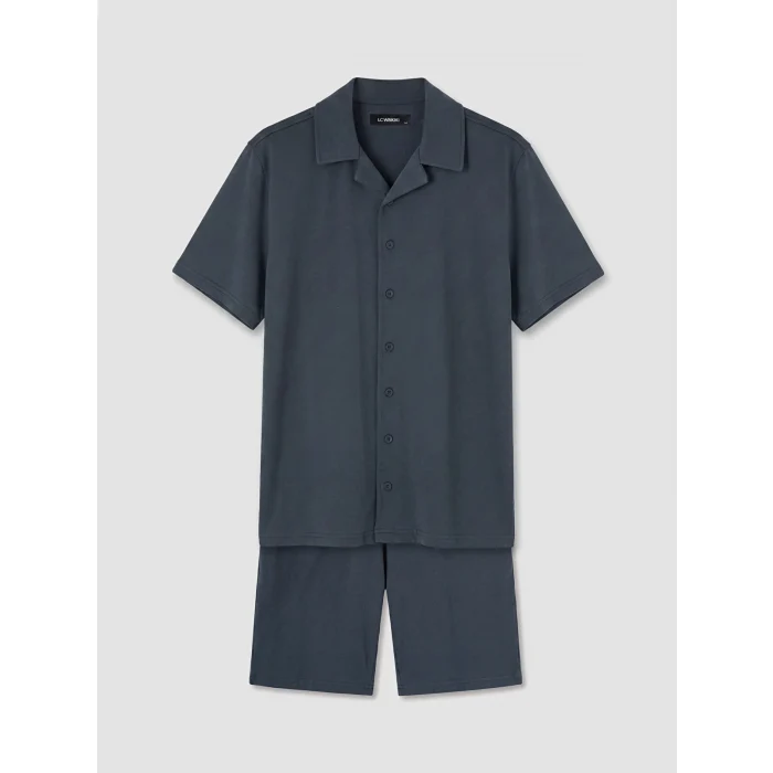 LC WAIKIKI Antrasit Regular Fit Erkek Şortlu Pijama Takımı