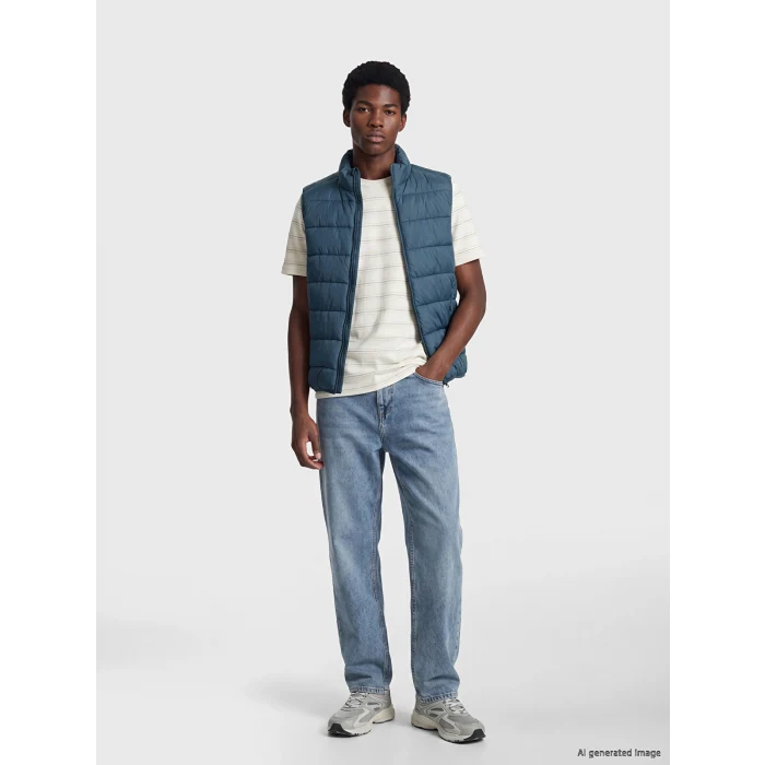 XSIDE Lacivert Slim Fit Dik Yaka Erkek Şişme Yelek