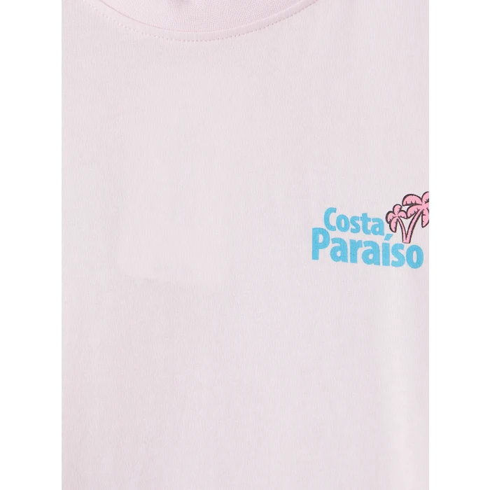LCW Kids Pembe Loose Fit Baskılı Kız Çocuk Tişört
