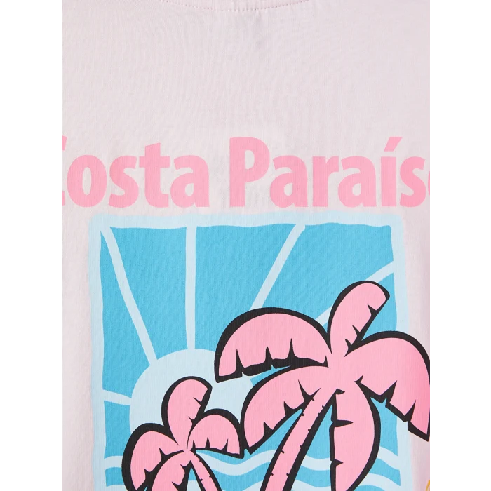 LCW Kids Pembe Loose Fit Baskılı Kız Çocuk Tişört
