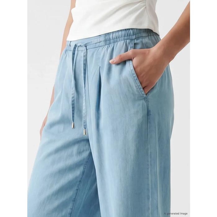 LCW Jeans İndigo Yüksek Bel Wideleg Fit Kadın Jean Pantolon
