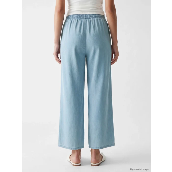 LCW Jeans İndigo Yüksek Bel Wideleg Fit Kadın Jean Pantolon