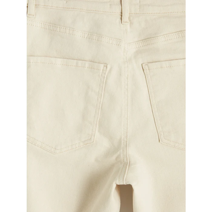 LCW Jeans Ekru Crop Flare Kadın Jean Pantolon