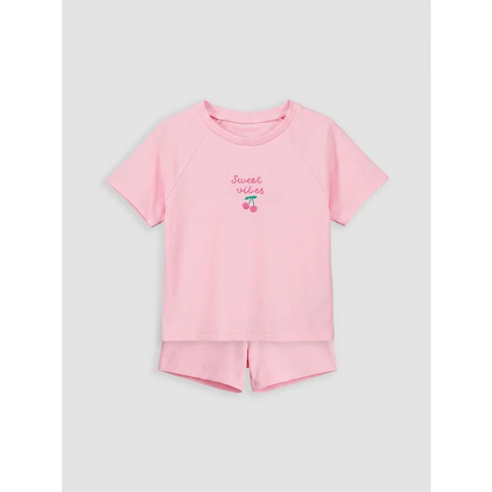 LCW Kids Pembe Kız Çocuk Şortlu Takım