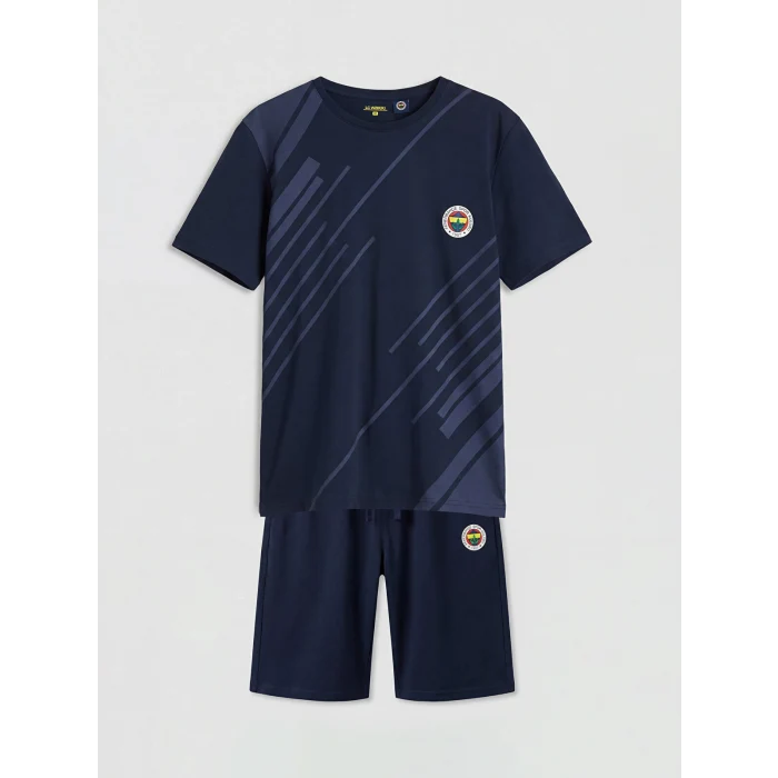 LC WAIKIKI Lacivert Fenerbahçe Baskılı Erkek Şortlu Pijama Takımı