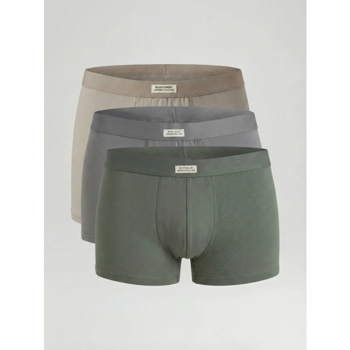LC WAIKIKI Yeşil Standart Kalıp Pamuklu Esnek Erkek Boxer 3lü