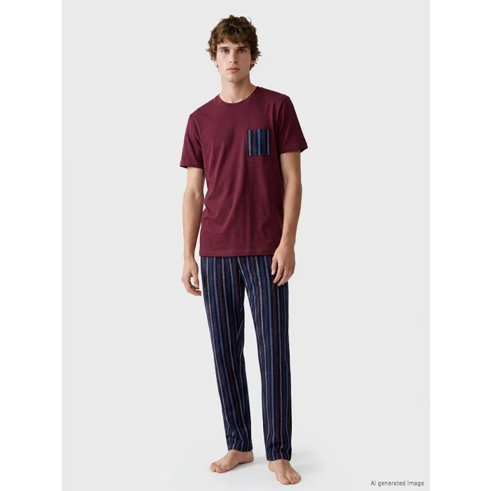 LC WAIKIKI Lacivert Regular Fit Erkek Pijama Takım