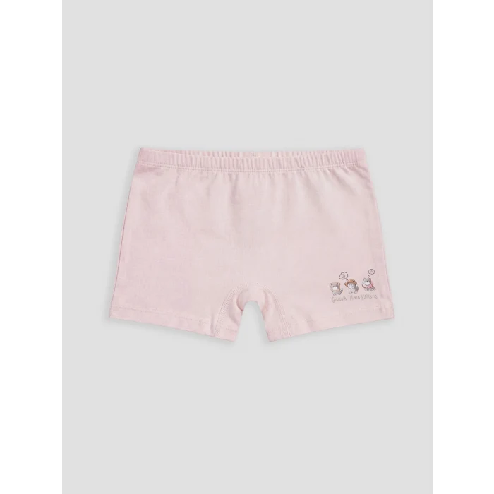 LCW Kids Ekru Baskılı Kız Çocuk Boxer 3lü