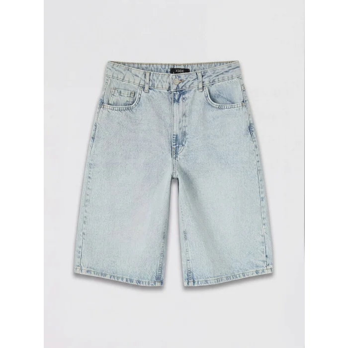 XSIDE Mavi Bermuda Fit Kadın Jean Şortolon