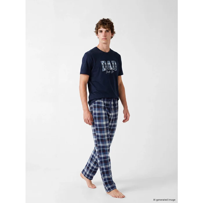 LC WAIKIKI Lacivert Regular Fit Erkek Pijama Takımı