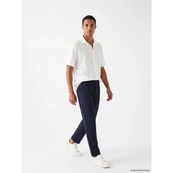 LCW Vision Lacivert Regular Fit Keten Karışımlı Erkek Pantolon