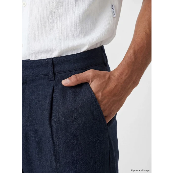 LCW Vision Lacivert Regular Fit Keten Karışımlı Erkek Pantolon