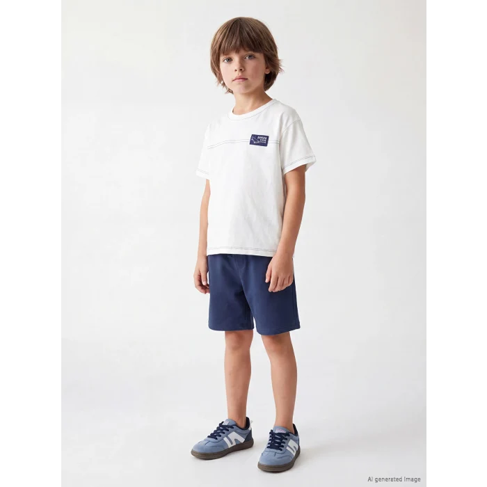 LCW Kids Beyaz Baskılı Erkek Çocuk Takım