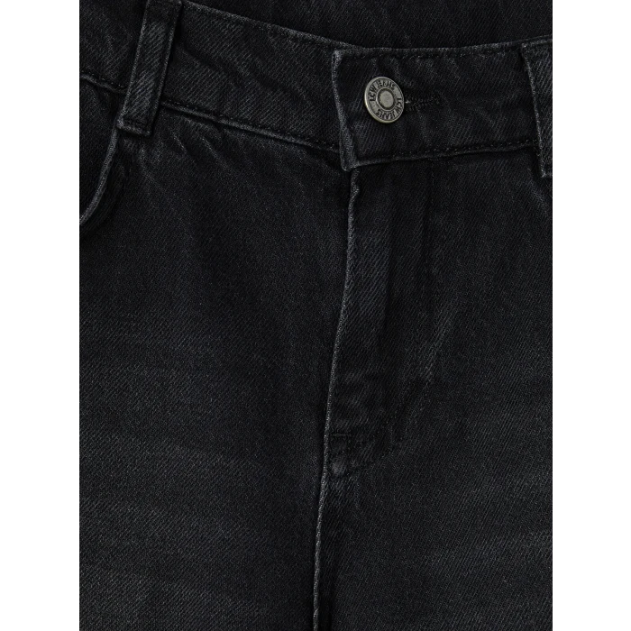 LCW Kids Siyah Geniş Paça Erkek Çocuk Jean Şortolon