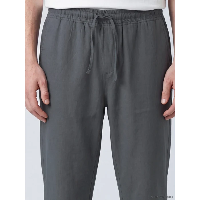 XSIDE Gri Loose Fit Keten Görünümlü Erkek Pantolon
