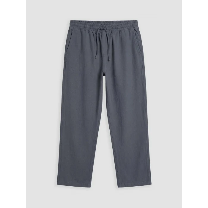 XSIDE Gri Loose Fit Keten Görünümlü Erkek Pantolon