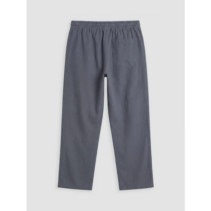XSIDE Gri Loose Fit Keten Görünümlü Erkek Pantolon