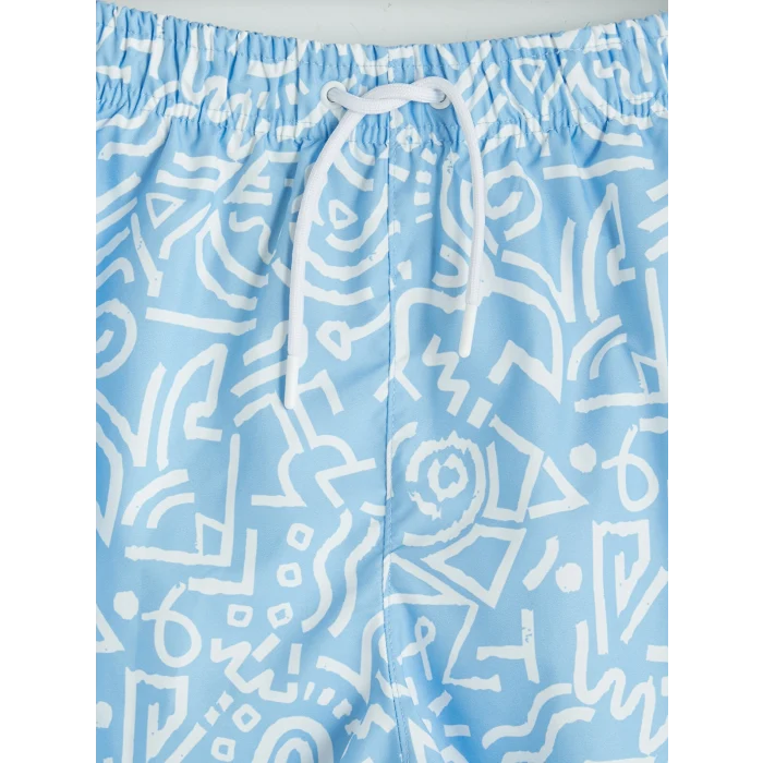 LCW SWIMWEAR Mavi Kısa Boy Desenli Erkek Deniz Şortu