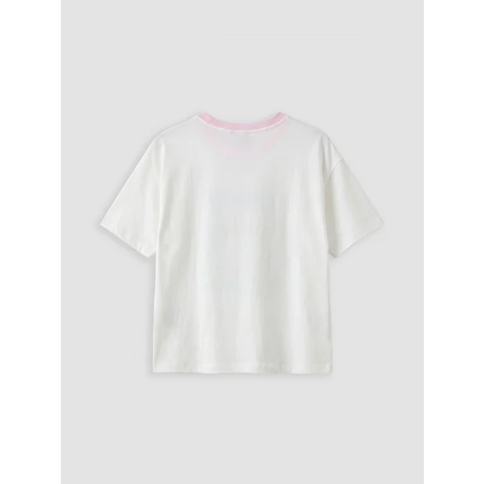 LCW Young Pembe Bisiklet Yaka Baskılı Kadın Pijama Takımı