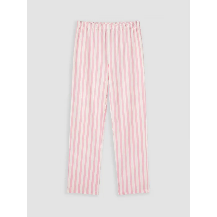 LCW Young Pembe Bisiklet Yaka Baskılı Kadın Pijama Takımı