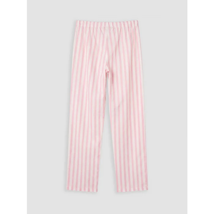 LCW Young Pembe Bisiklet Yaka Baskılı Kadın Pijama Takımı