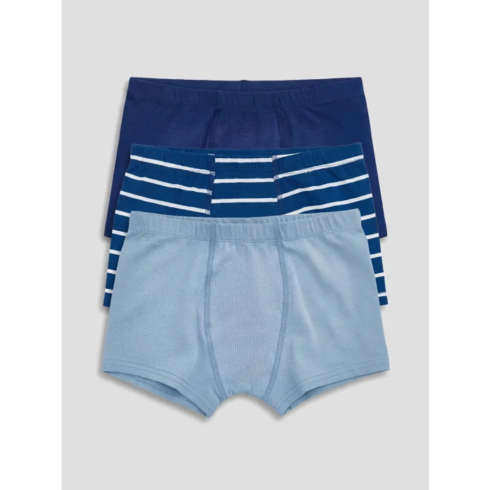LCW Kids Mavi Beli Lastikli Erkek Çocuk 3lü Boxer
