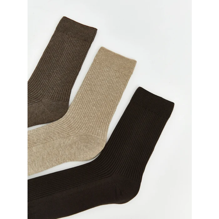 LCW ACCESSORIES Kahverengi Erkek Soket Çorap 3lü