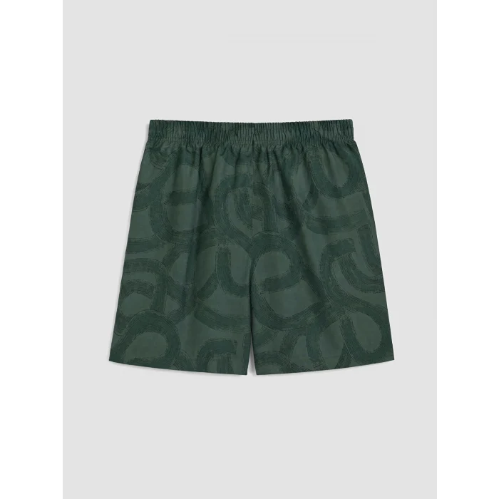 LCW SWIMWEAR Haki Kısa Boy Desenli Erkek Deniz Şortu