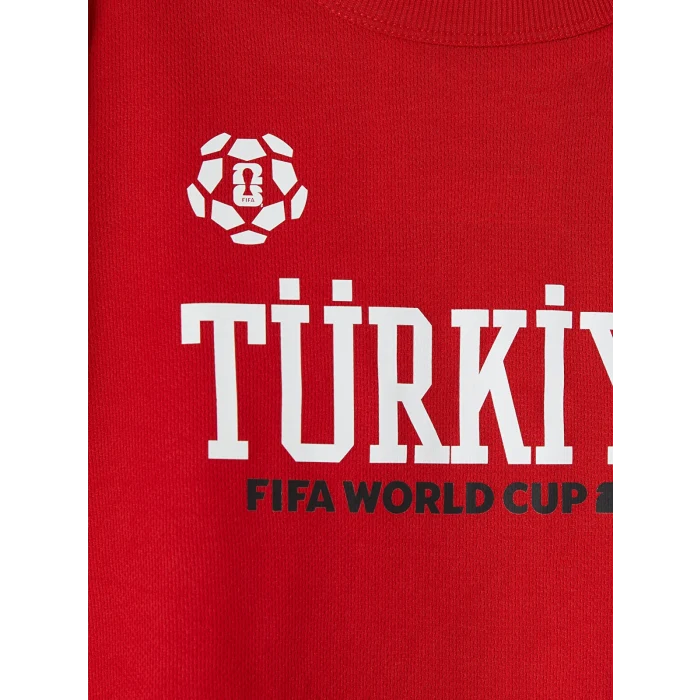 LCW Kids Kırmızı Fıfa 2026 Baskılı Erkek Çocuk Şortlu Takım