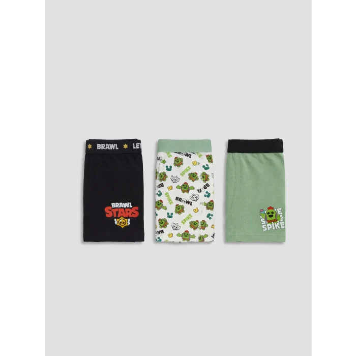 LCW Kids Siyah Brawl Stars Baskılı Erkek Çocuk 3lü Boxer