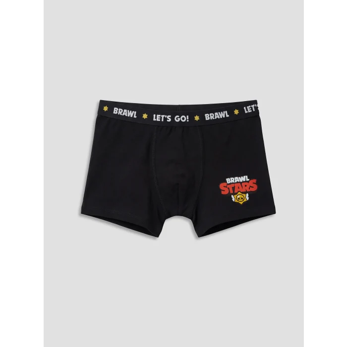 LCW Kids Siyah Brawl Stars Baskılı Erkek Çocuk 3lü Boxer