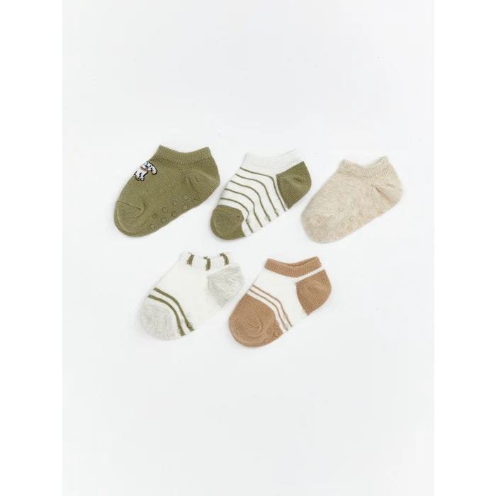 LCW baby Yeşil Erkek Bebek Patik Çorap 5li