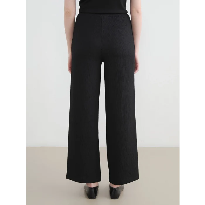 LCW Modest Siyah Beli Lastikli Dokulu Kadın Pantolon