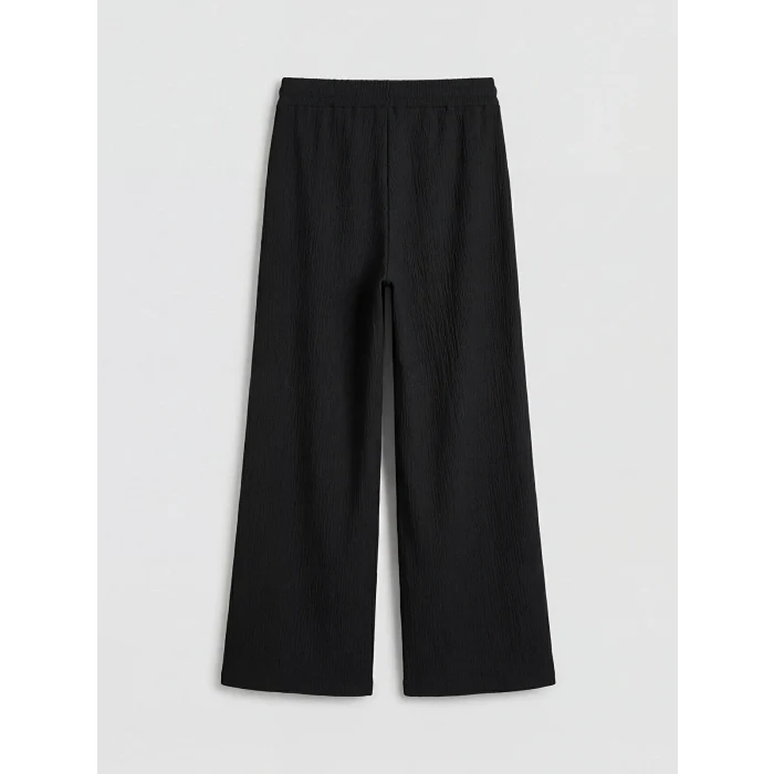 LCW Modest Siyah Beli Lastikli Dokulu Kadın Pantolon