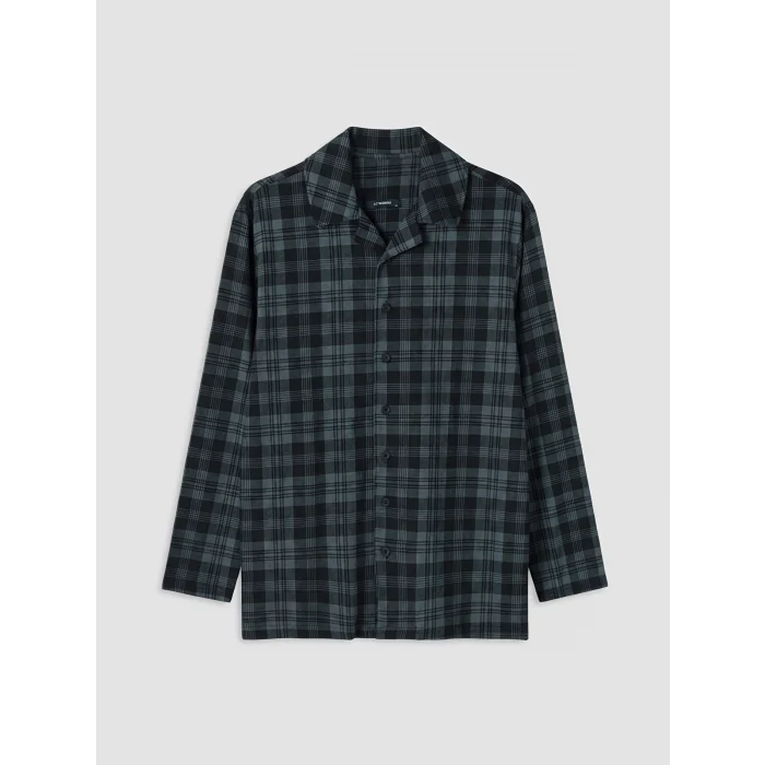LC WAIKIKI Siyah Standart Kalıp Ekose Erkek Pijama Takımı
