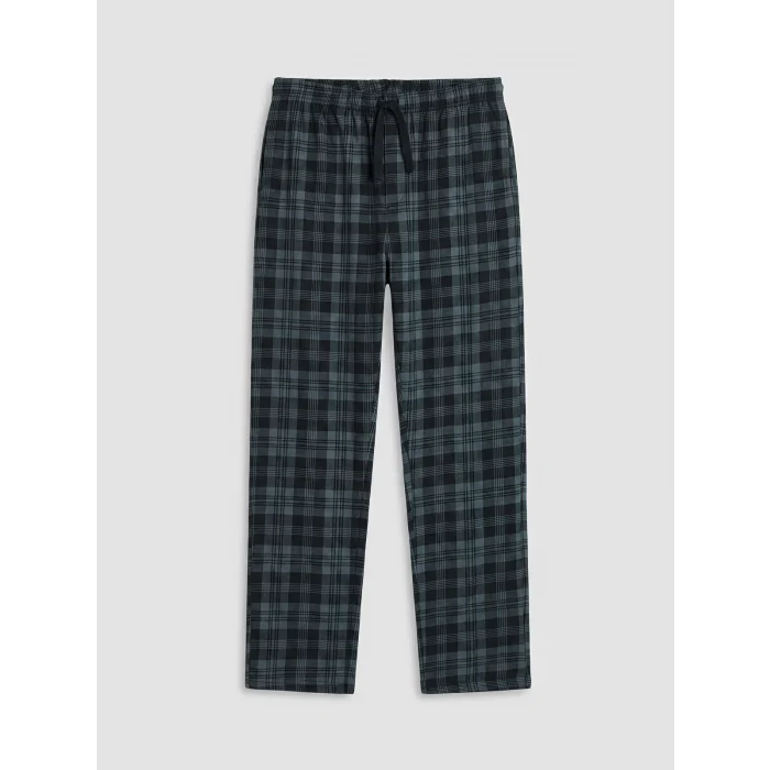 LC WAIKIKI Siyah Standart Kalıp Ekose Erkek Pijama Takımı
