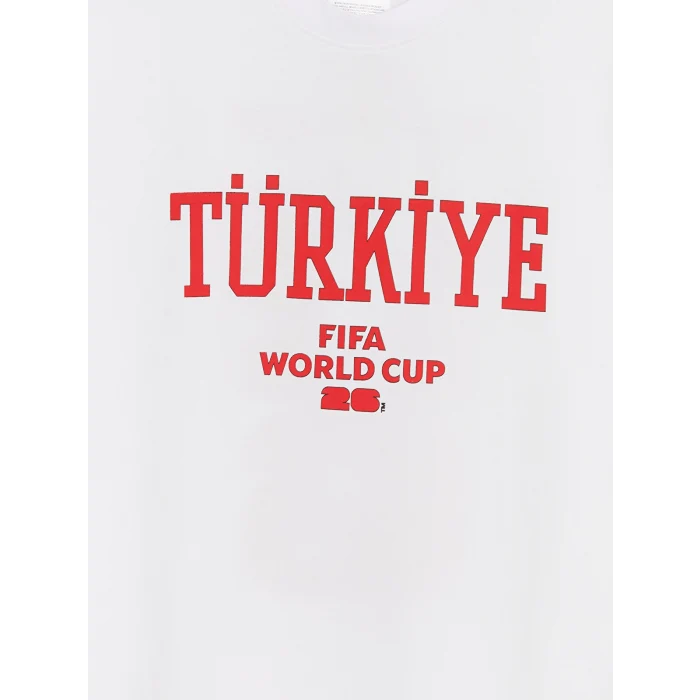 XSIDE ACTIVE Beyaz Türkiye FIFA 2026 Dünya Kupası Baskılı Erkek Spor Tişört