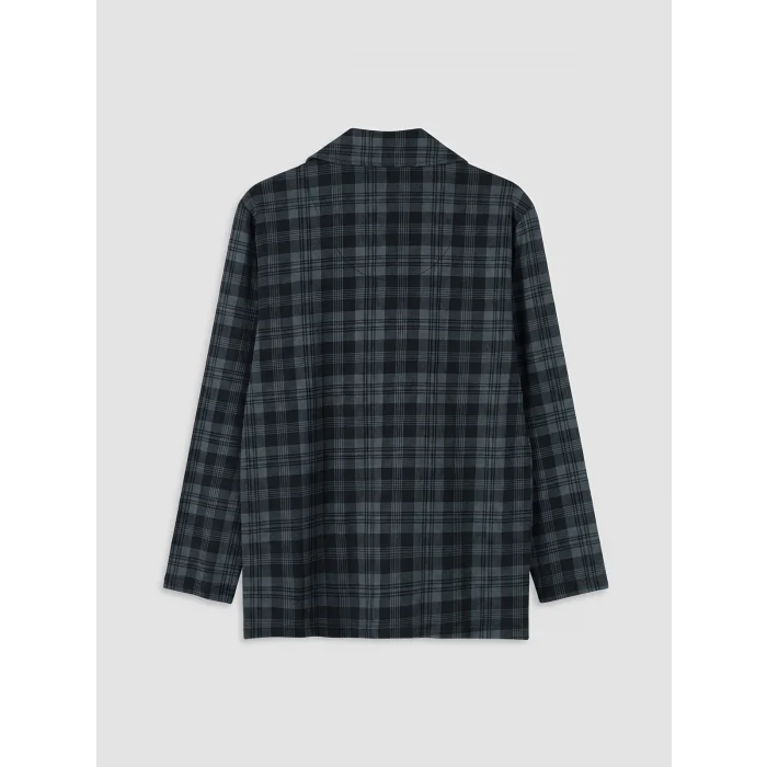 LC WAIKIKI Siyah Standart Kalıp Ekose Erkek Pijama Takımı
