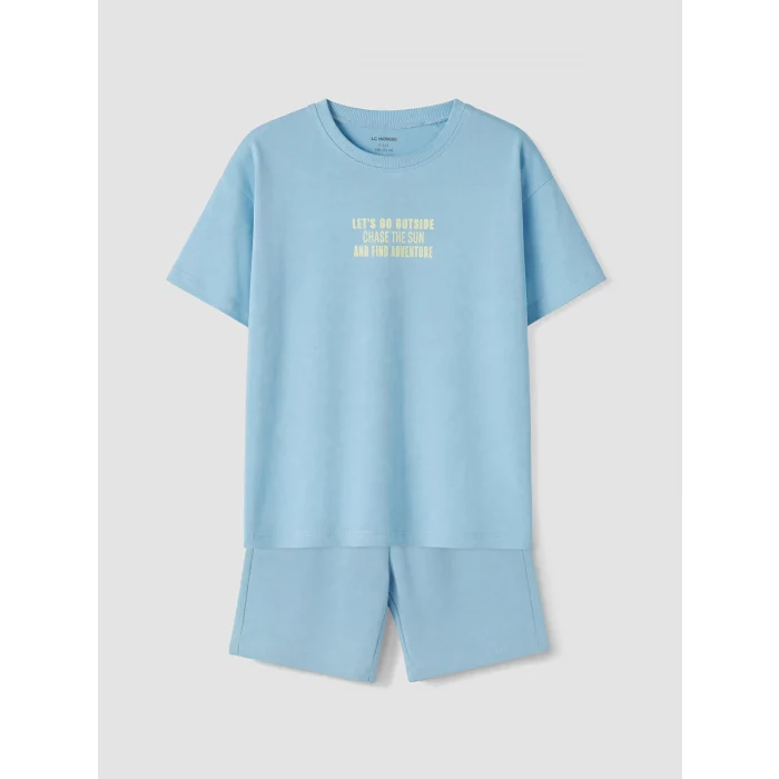 LCW Kids Mavi Baskılı Erkek Çocuk Takım
