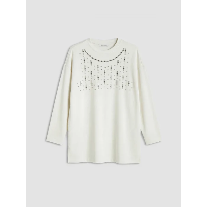 LCW EVERYDAY Bej Taşlı Soft Touch Kadın Tunik