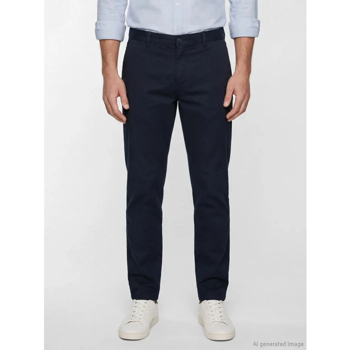 LCWAIKIKI Classic Lacivert Slim Fit Gabardin Erkek Chino Pantolon