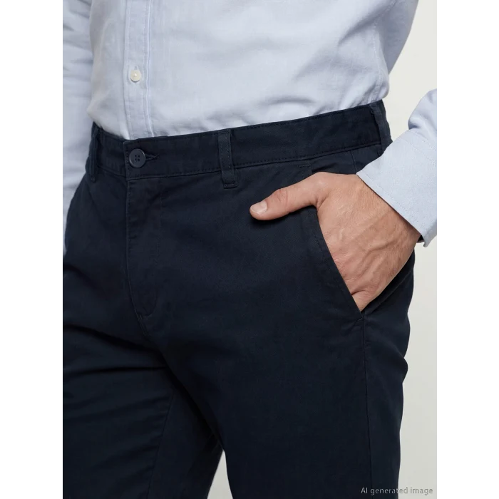 LCWAIKIKI Classic Lacivert Slim Fit Gabardin Erkek Chino Pantolon
