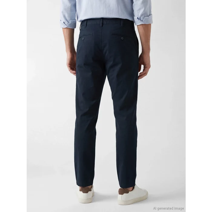 LCWAIKIKI Classic Lacivert Slim Fit Gabardin Erkek Chino Pantolon