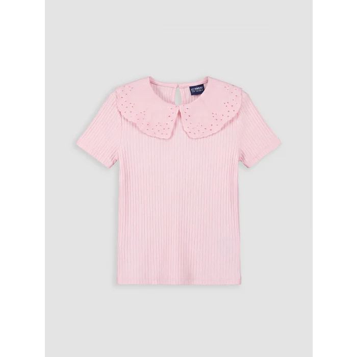 LCW Kids Pembe Bebe Yaka Kız Çocuk Tişört