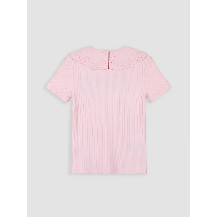 LCW Kids Pembe Bebe Yaka Kız Çocuk Tişört
