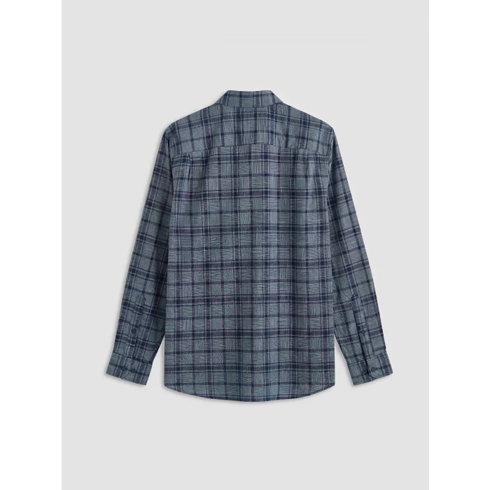 LCWAIKIKI Classic Lacivert Regular Fit Ekose Poplin Erkek Gömlek
