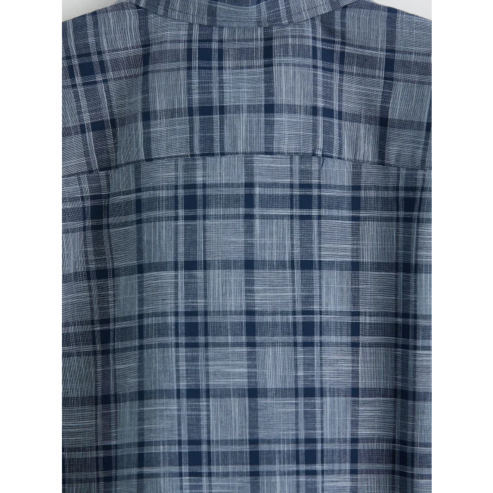 LCWAIKIKI Classic Lacivert Regular Fit Ekose Poplin Erkek Gömlek