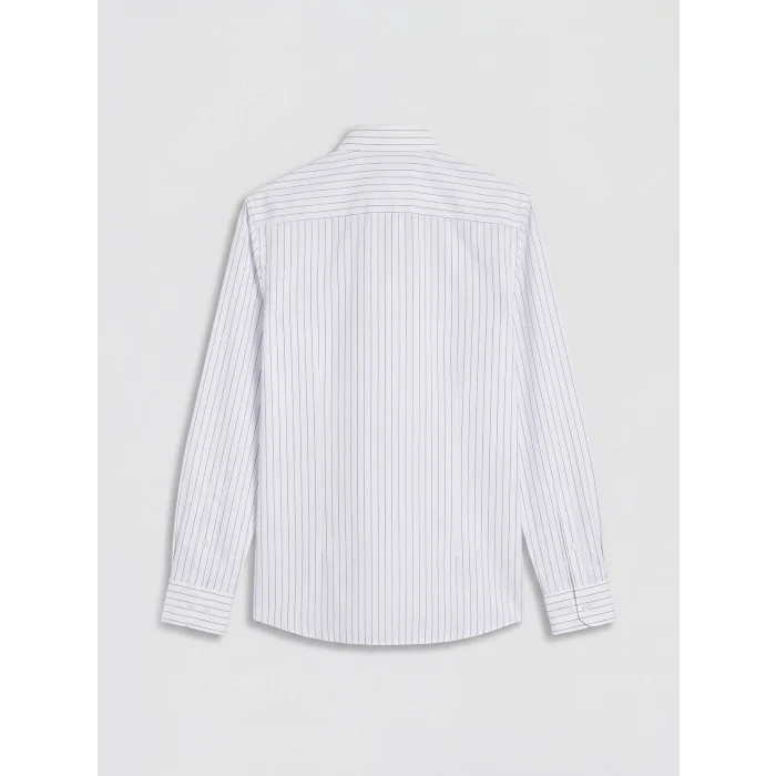 LCW BUSINESS Mavi Slim Fit Çizgili Erkek Gömlek