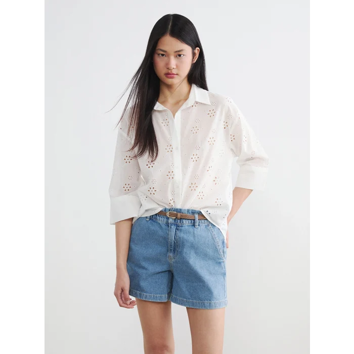 LCW Vision Beyaz Oversize Kadın Gömlek